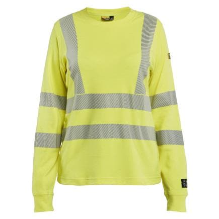 BLAKLADER 346917613300M - T-shirt manches longues multinormes femme Jaune fluo