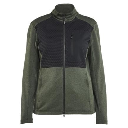 BLAKLADER 354925334199L - Sweat zippé femme Vert foncé/Noir
