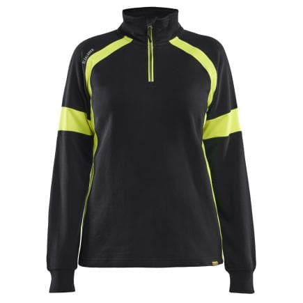 BLAKLADER 356611589933M - Sweat Visible femme Noir/Jaune fluo