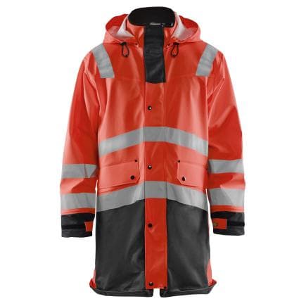 BLAKLADER 430620035599M - Manteau de pluie haute-visibilité Level 2 Rouge/Noir