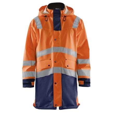 BLAKLADER 4326200553894XL - Veste de pluie haute-visibilité Niveau 3 Orange fluo/Marine