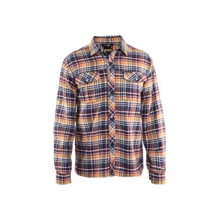 BLAKLADER 329911378954M - Chemise en flanelle à motif damier Bleu Marine/Orange