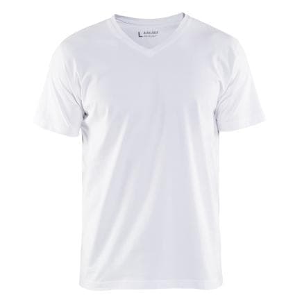 BLAKLADER 336011651000XXL - T-Shirt col V Blanc