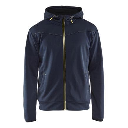 BLAKLADER 336325268635L - Sweat zippé à capuche Marine foncé/Jaune