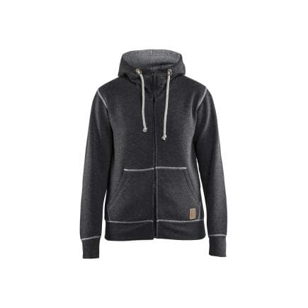 BLAKLADER 337311579991XXL - Sweat zippé à capuche femme Noir/Gris clair
