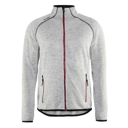 BLAKLADER 494221179056M - Veste tricotée avec fermetures Gris chiné/Rouge