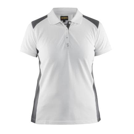 BLAKLADER 339010501094L - Polo femme Blanc/Gris