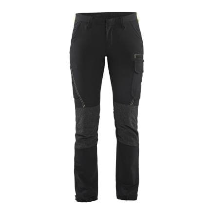 BLAKLADER 71221645993338 - Pantalon maintenance stretch 4D femme Noir/Jaune