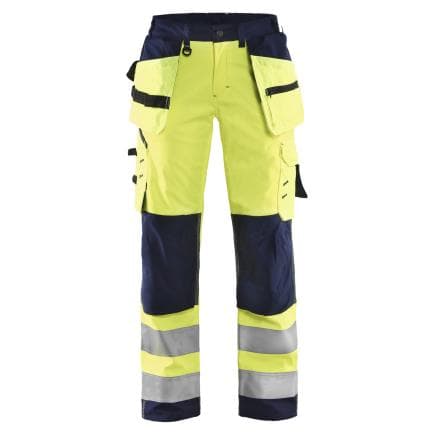 BLAKLADER 716725173389D22 - Pantalon softshell haute-visibilité femme Jaune/Marine