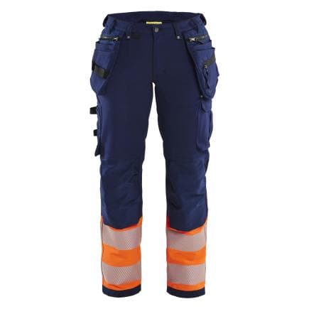 BLAKLADER 71931642895334 - Pantalon stretch 4D haute-visibilité femme Marine/Orange fluo