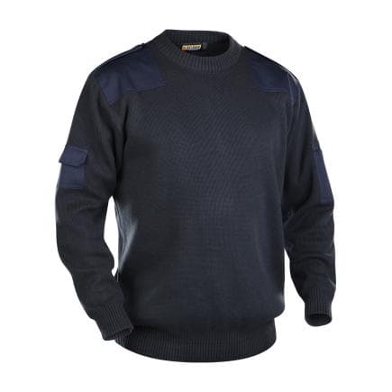 BLAKLADER 839929058800M - Pull en maille col rond Marine