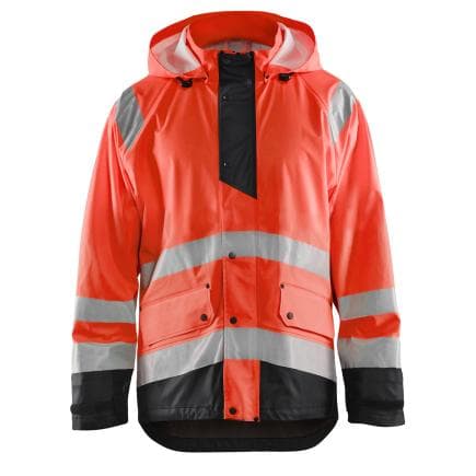 BLAKLADER 432320005599XXL - Veste de pluie haute-visibilité niveau 1 Rouge/Noir