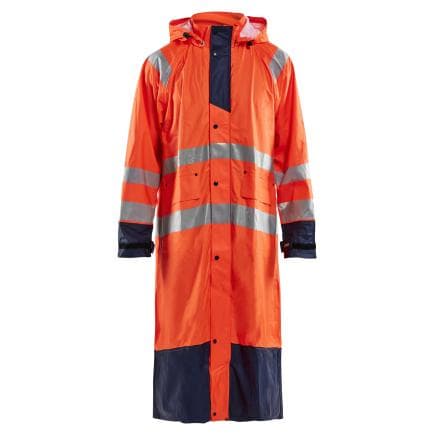 BLAKLADER 432520005389XXXL - Manteau de pluie haute-visibilité niveau 1 Orange/Marine