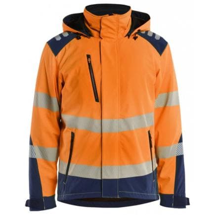 BLAKLADER 440025135389M - Veste softshell haute-visibilité hiver Orange/Marine
