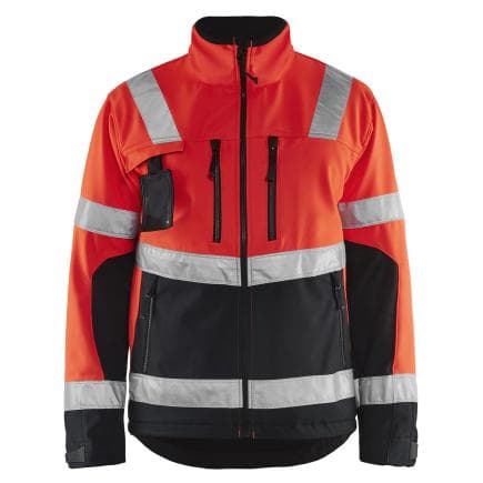 BLAKLADER 490025175599XXL - Veste softshell imperméable haute visibilité Rouge/Noir