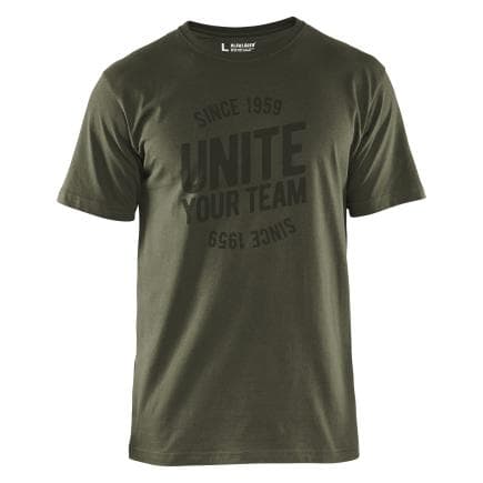 BLAKLADER 919710424500S - T-shirt èdition limitée Unite Olive Foncé/Gris