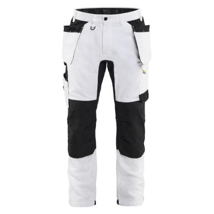 BLAKLADER 177018321099C52 - Pantalon peintre stretch avec poches flottantes Blanc/Noir