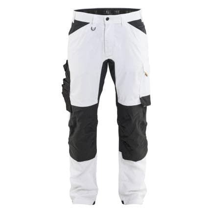 BLAKLADER 177118321099C52 - Pantalon peintre stretch Blanc/Noir
