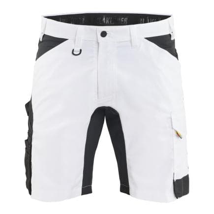 BLAKLADER 177318321099C54 - Short peintre stretch Blanc/Noir