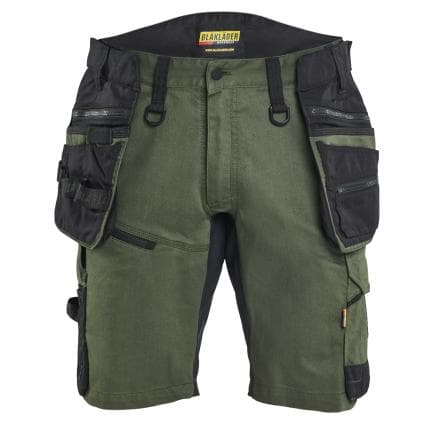 BLAKLADER 197211494298C52 - Short artisan stretch STRIKER Vert forêt/Noir