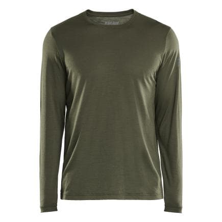 BLAKLADER 353817434209L - T-shirt manches longues en laine mérinos Vert forêt