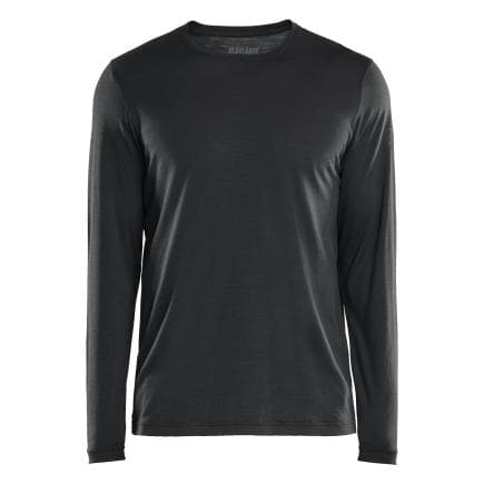 BLAKLADER 353817439900XL - T-shirt manches longues en laine mérinos Noir