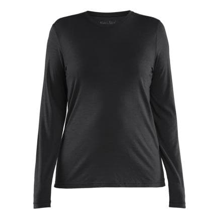 BLAKLADER 353917439900M - T-shirt manches longues en laine mérinos femme Noir