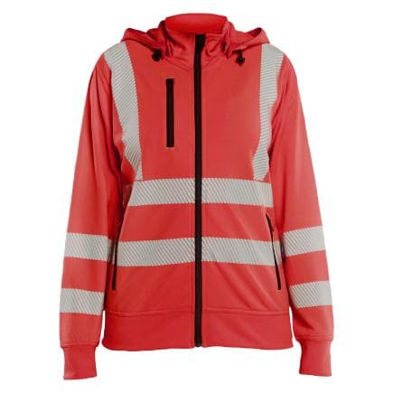 BLAKLADER 357425385500M - Sweat haute-visibilité avec capuche détachable femme Rouge