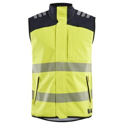 BLAKLADER 384915603389XXL - Gilet sans manches softshell multinormes Jaune fluo/Marine bleu