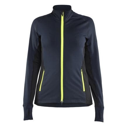 BLAKLADER 474525398633M - Veste micropolaire femme Striker Bleu marine foncé/Jaune fluo