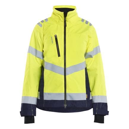 BLAKLADER 476119773389S - Veste hardshell imperméable haute-visibilité femme Jaune fluo/Marine bleu