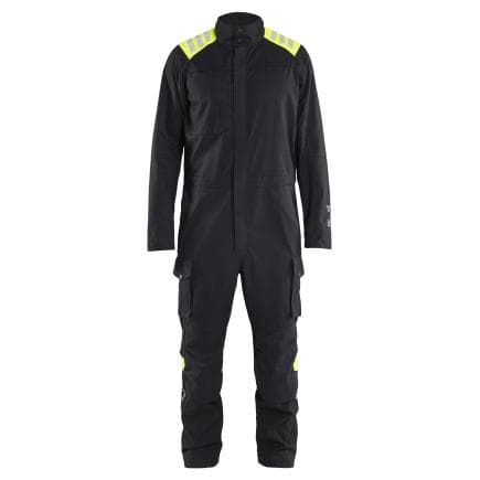 BLAKLADER 607715129933C50 - Combinaison retardant-flamme inhérent Noir/Jaune fluo