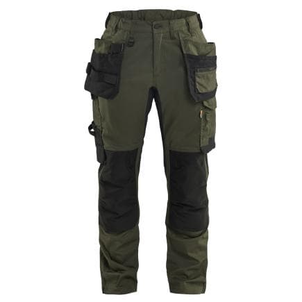 BLAKLADER 713218324298C42 - Pantalon artisan stretch femme Vert forêt/Noir