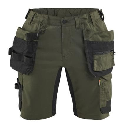 BLAKLADER 713318324298C36 - Short stretch femme Vert forêt/Noir
