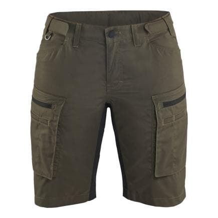 BLAKLADER 714918454599C42 - Short Service stretch femme Vert kaki/Noir