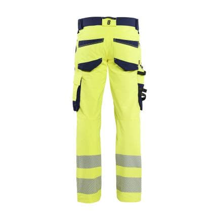 BLAKLADER 112416483389D100 - Pantalon stretch 4D haute-visibilité, jaune fluo/marine