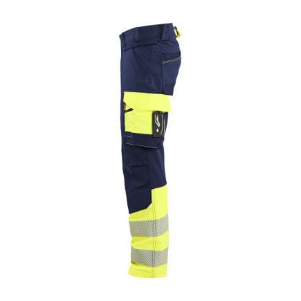 BLAKLADER 112616488933C48 - Pantalon stretch 4D haute-visibilité, marine/jaune fluo