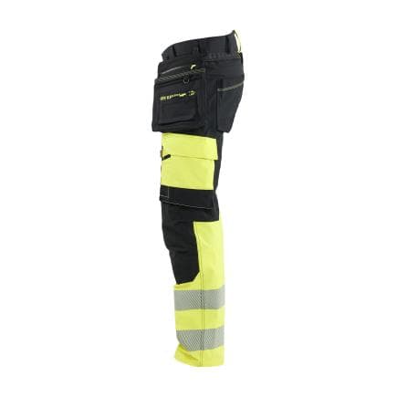 BLAKLADER 114516489933C62 - Pantalon stretch 4D haute-visibilité Blåkläder ToolRig™, noir/jaune fluo