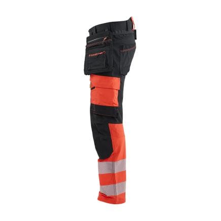 BLAKLADER 114516489955C50 - Pantalon stretch 4D haute-visibilité Blåkläder ToolRig™, noir/rouge fluo