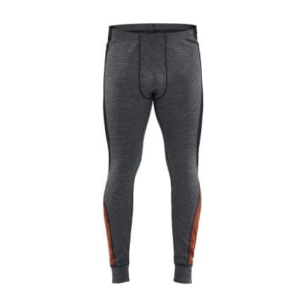 BLAKLADER 184517369659M - Bas de sous-vêtements en laine mérinos XWARM, gris moyen/rouge foncé