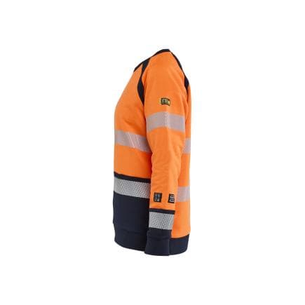 BLAKLADER 345417455389M - Sweat multinormes inhérent femme, orange fluo/marine