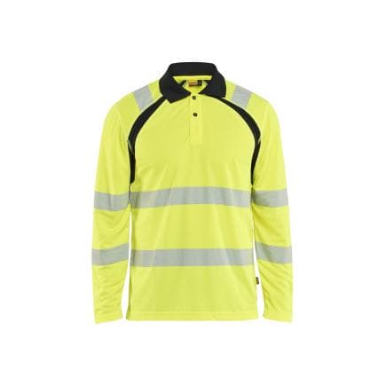 BLAKLADER 359810133399XXL - Polo manches longues haute-visibilité anti-UV, jaune fluo/noir