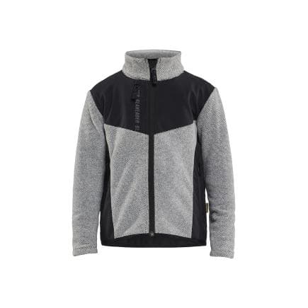 BLAKLADER 520725369099122/128 - Veste tricotée softshell enfant, gris chiné/noir