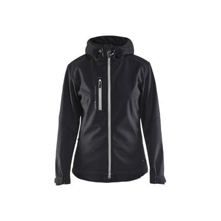 BLAKLADER 491925179992M - VesteSoftshell à capuche femme Noir/Gris clair