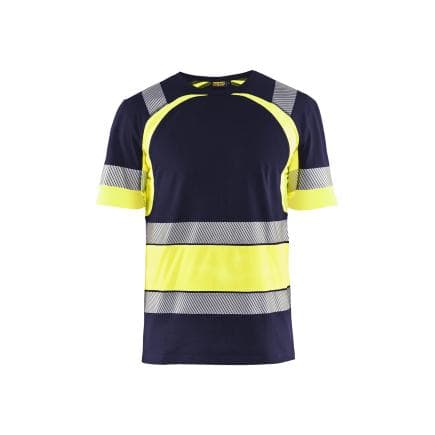 BLAKLADER 342110308833S - T-shirt Marine/Jaune fluo