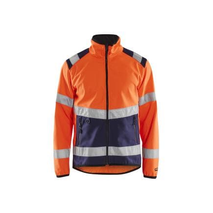 BLAKLADER 487725165389XXL - Veste Softshell Haute-visibilité Orange/Marine