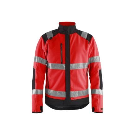 BLAKLADER 488825245599XXL - Veste polaire coupe-vent haute-visibilité Rouge/Noir