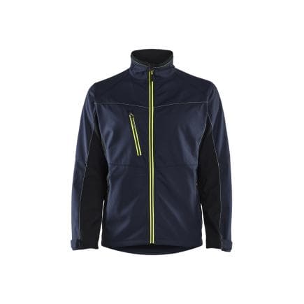 BLAKLADER 495025168633M - Veste Softshell Bleu marine foncé/Jaune fluo