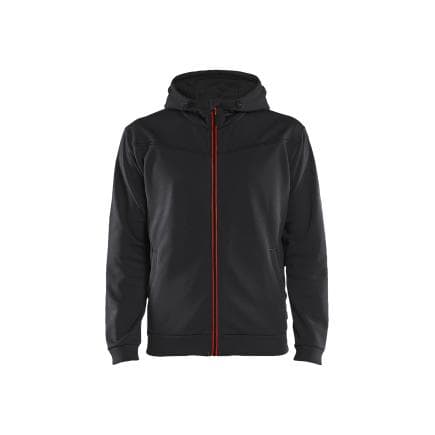 BLAKLADER 336325269956L - Sweat zippé à capuche Noir/Rouge