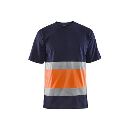 BLAKLADER 338710308853M - T-shirt haute-visibilité Marine/Orange